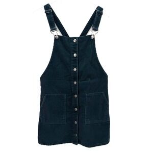 Denim Co. Corduroy Overall Dress Size 4 Blue Jumper Button‎ Front Granola Girl